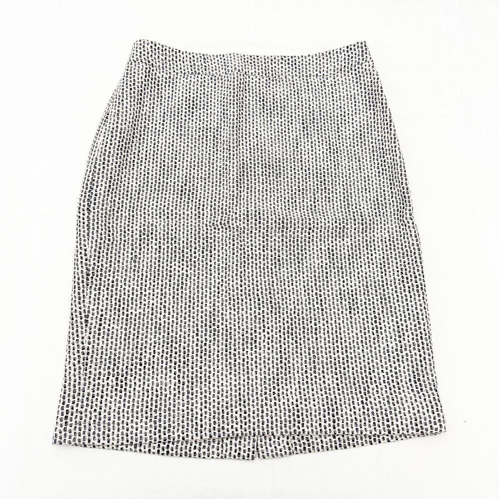 J. Crew No. 2 Pencil Woven Patterned Cotton/Linen Blend Pencil Skirt Size 2